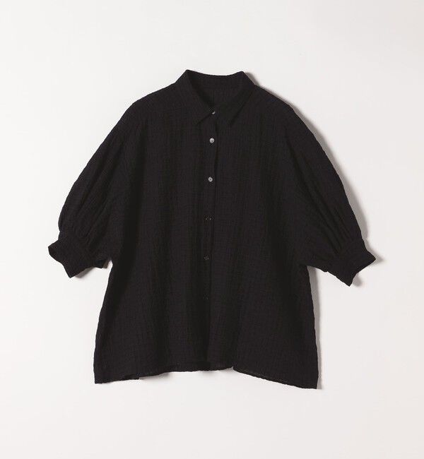 quaranciel「quaranciel :〈洗濯機可能〉シアー バンピー レギュラーカラー パフ シャツ ブラウス」|シャツ・ブラウス|