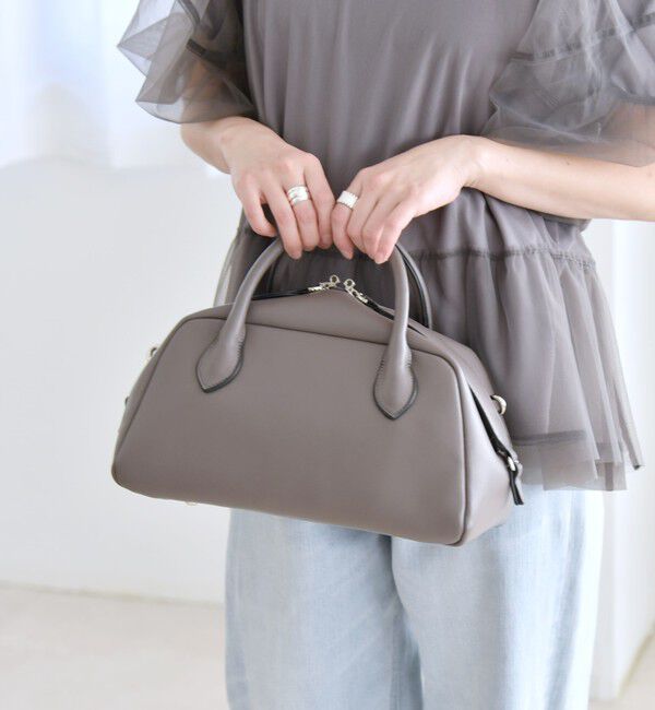 quaranciel「quaranciel: ダブルジップ デザイン ボストン ショルダー バッグ」|ショルダー・メッセンジャー|