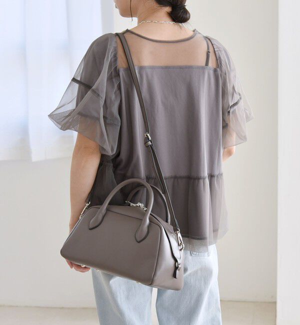 quaranciel「quaranciel: ダブルジップ デザイン ボストン ショルダー バッグ」|ショルダー・メッセンジャー|