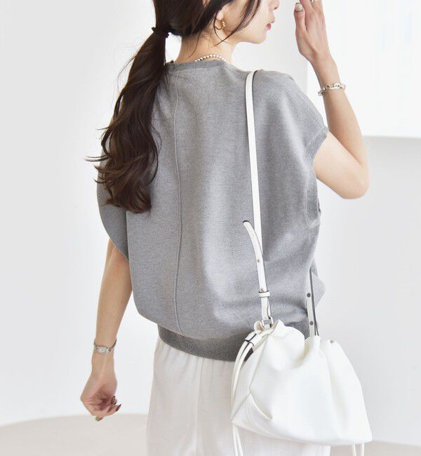 quaranciel「quaranciel:〈洗濯機可能〉ライト ポンチ コンパクト フレンチスリーブ TEE」|Tシャツ・カットソー|