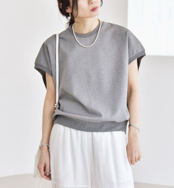 quaranciel「quaranciel:〈洗濯機可能〉ライト ポンチ コンパクト フレンチスリーブ TEE」|Tシャツ・カットソー|