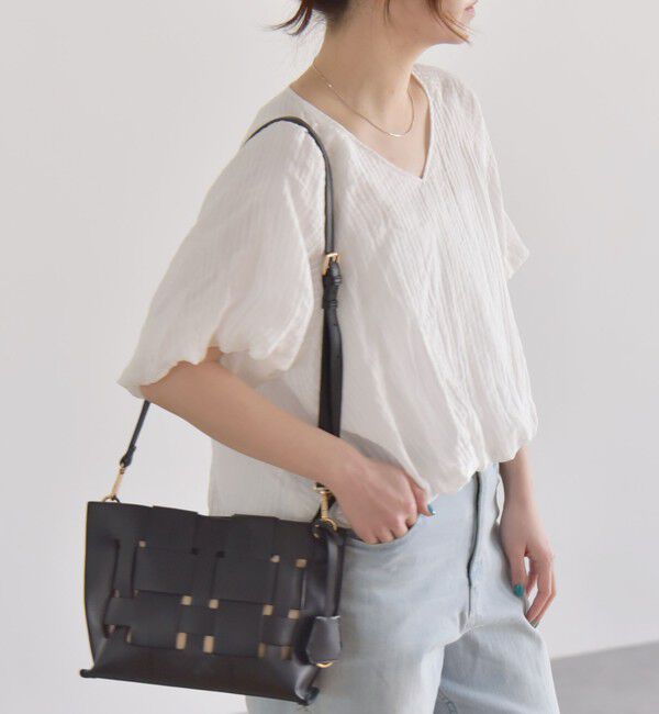 quaranciel「quaranciel:〈洗濯機可能〉シアー ストライプ ギャザーフレア スカート & ブラウス セット」|ワンピース|