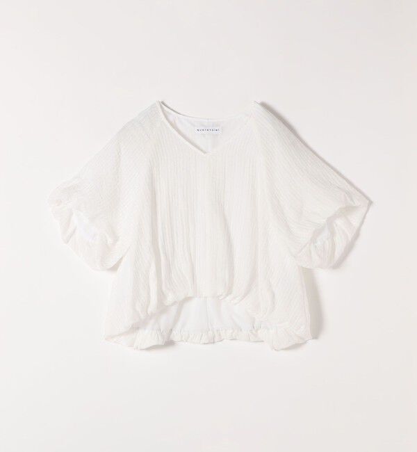 quaranciel「quaranciel:〈洗濯機可能〉シアー ストライプ ギャザーフレア スカート & ブラウス セット」|ワンピース|