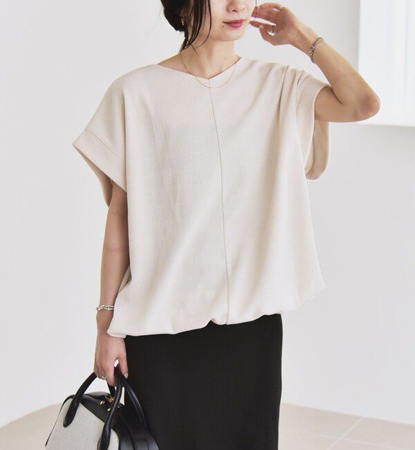 quaranciel「quaranciel:〈洗濯機可能〉ポリエステル ベロア ドロスト ルーズ プルオーバー」|Tシャツ・カットソー|