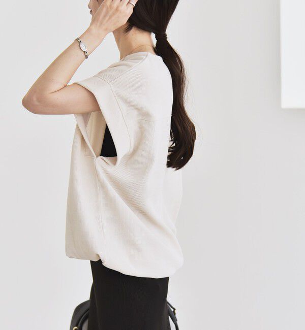 quaranciel「quaranciel:〈洗濯機可能〉ポリエステル ベロア ドロスト ルーズ プルオーバー」|Tシャツ・カットソー|