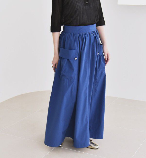 quaranciel「quaranciel:〈洗濯機可能〉タイプライター ギャザー フレア ポケット スカート」|スカート|