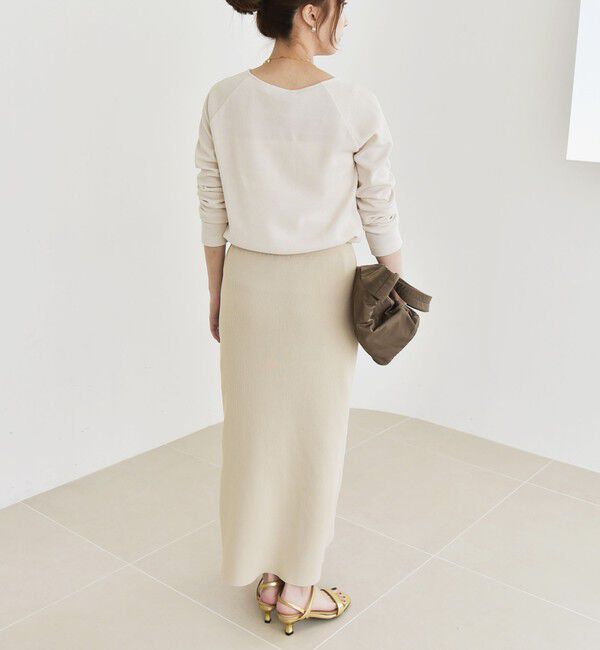 quaranciel「quaranciel:〈洗濯機可能〉ポリエステル ベロア スクエア ネック プルオーバー」|Tシャツ・カットソー|