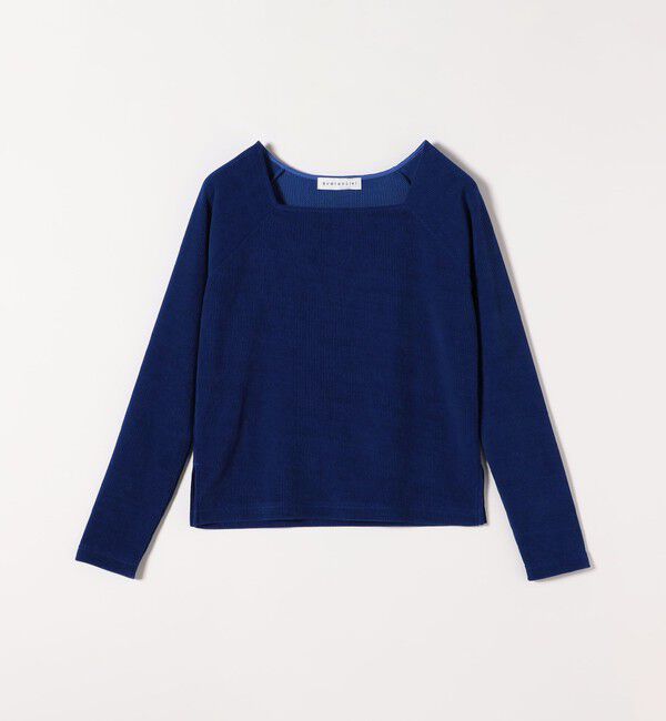 quaranciel「quaranciel:〈洗濯機可能〉ポリエステル ベロア スクエア ネック プルオーバー」|Tシャツ・カットソー|