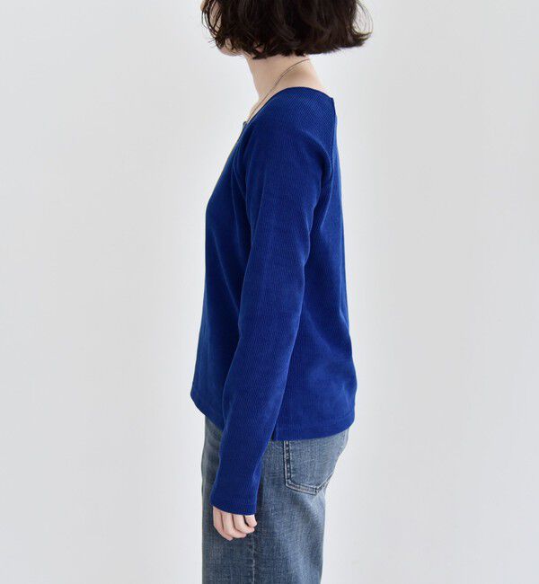 quaranciel「quaranciel:〈洗濯機可能〉ポリエステル ベロア スクエア ネック プルオーバー」|Tシャツ・カットソー|