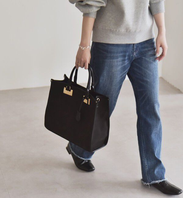 quaranciel「quaranciel: 2way パイピング ライン スクエア トート バッグ」|トートバッグ|