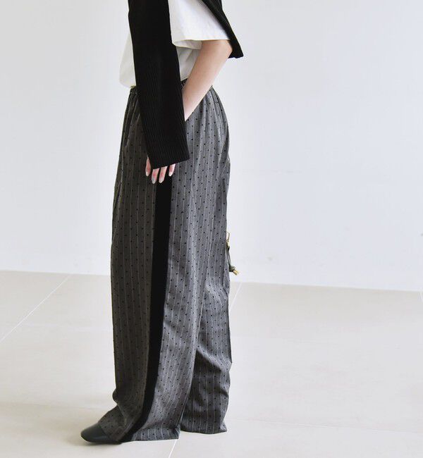 quaranciel「quaranciel:〈洗濯機可能〉フロッキー ドット ストライプ ライン イージー パンツ」|その他|