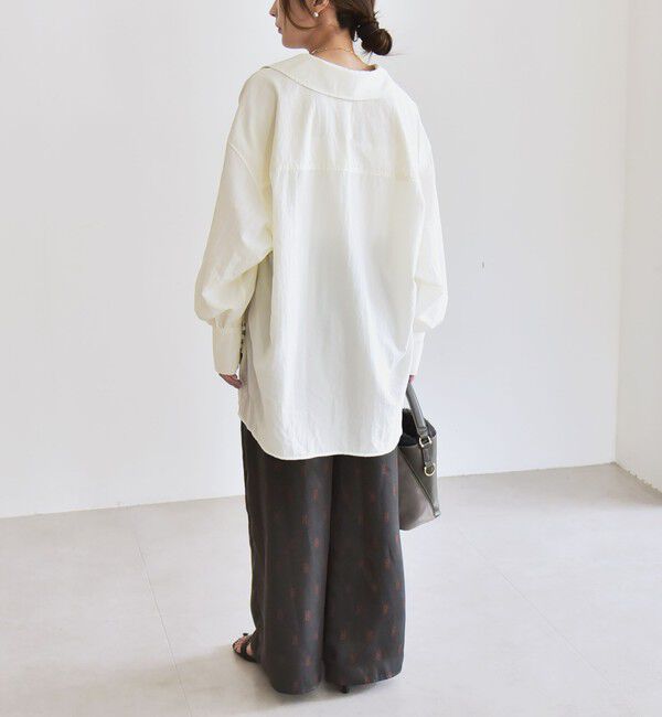 quaranciel「quaranciel: ナイロン タスラン ビッグカラー シャツ ブラウス」|シャツ・ブラウス|