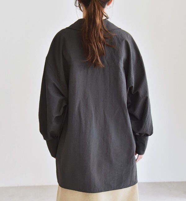 quaranciel「quaranciel: ナイロン タスラン ビッグカラー シャツ ブラウス」|シャツ・ブラウス|