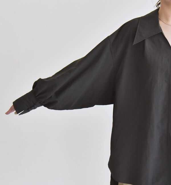 quaranciel「quaranciel: ナイロン タスラン ビッグカラー シャツ ブラウス」|シャツ・ブラウス|