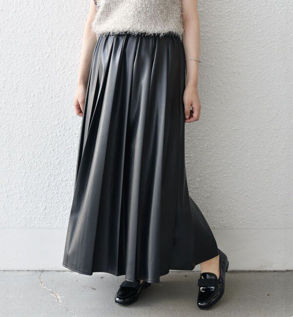 SHIPS Colors 「SHIPS Colors:合成皮革 ワイド プリーツ スカート◇」|スカート|