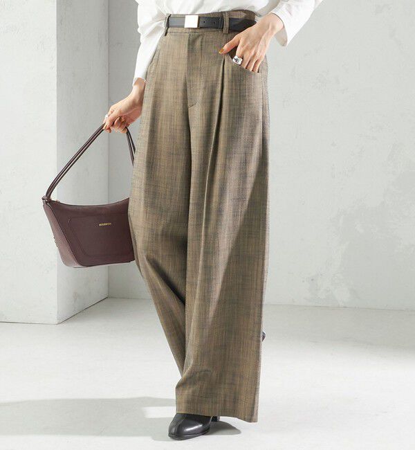 SHIPS for women「〈手洗い可能〉シャンブレー ポケット デザイン ワイド パンツ」|スラックス|