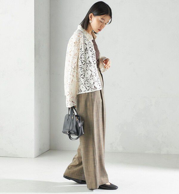 SHIPS for women「〈手洗い可能〉シャンブレー ポケット デザイン ワイド パンツ」|スラックス|