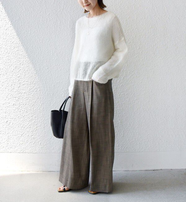 SHIPS for women「〈手洗い可能〉シャンブレー ポケット デザイン ワイド パンツ」|スラックス|