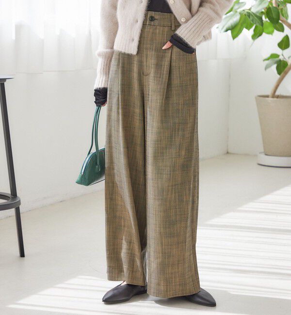 SHIPS for women「〈手洗い可能〉シャンブレー ポケット デザイン ワイド パンツ」|スラックス|