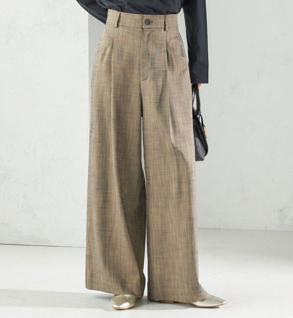 SHIPS for women「〈手洗い可能〉シャンブレー ポケット デザイン ワイド パンツ」|スラックス|