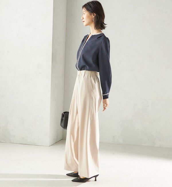 SHIPS for women「〈洗濯機可能〉ストレッチ ツイル イージー タック パンツ」|その他|