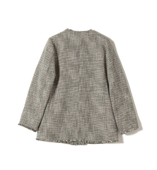 SHIPS for women「《一部追加予約》トライスピン 杢 ツイード カラーレス ジャケット（セレモニー対応可）」|ノーカラージャケット|
