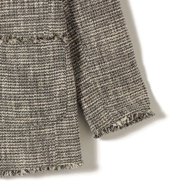 SHIPS for women「《一部追加予約》トライスピン 杢 ツイード カラーレス ジャケット（セレモニー対応可）」|ノーカラージャケット|