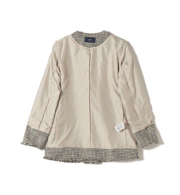 SHIPS for women「《一部追加予約》トライスピン 杢 ツイード カラーレス ジャケット（セレモニー対応可）」|ノーカラージャケット|