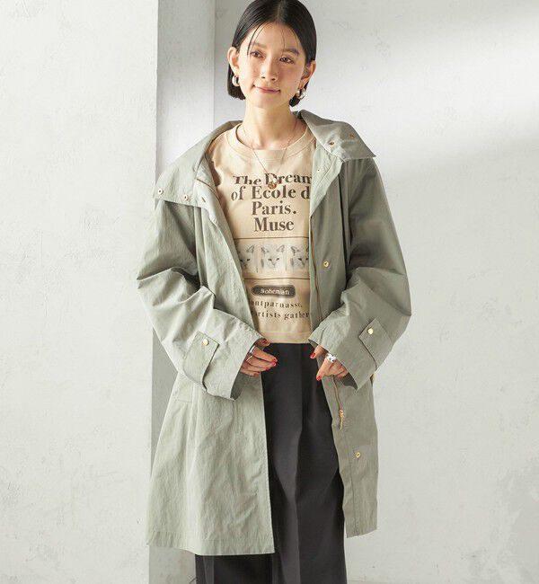 SHIPS for women「〈手洗い可 / 撥水加工 / UVカット〉 スタンドカラー フード コート」|その他|