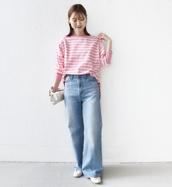 SHIPS for women「《追加予約》【SHIPS別注】TENNESSEE:〈洗濯機可能〉ワイド ボーダー TEE」|Tシャツ・カットソー|