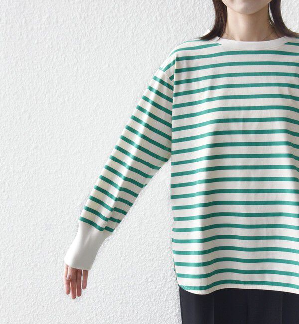 SHIPS for women「《追加予約》【SHIPS別注】TENNESSEE:〈洗濯機可能〉ワイド ボーダー TEE」|Tシャツ・カットソー|