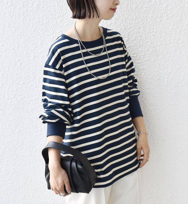 SHIPS for women「《追加予約》【SHIPS別注】TENNESSEE:〈洗濯機可能〉ワイド ボーダー TEE」|Tシャツ・カットソー|