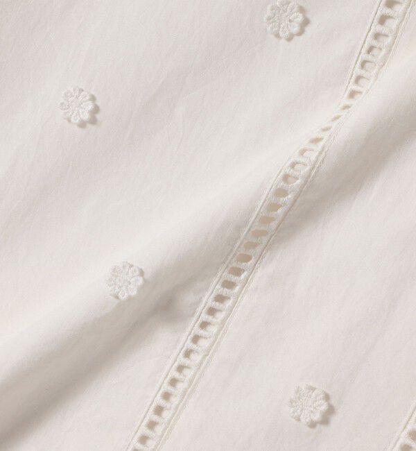 SHIPS any「【WEB限定】SHIPS any:〈洗濯機可能〉フラワー モチーフ ハシゴレース クルーネック ブラウス」|シャツ・ブラウス|