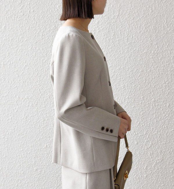 SHIPS any「SHIPS any:〈洗濯機可能〉シャーク ノーカラー ジャケット」|ノーカラージャケット|