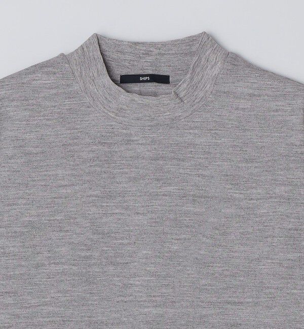 SHIPS「【WEB限定】SHIPS: 防シワ・吸水速乾 Drymix(R) モックネック ロングスリーブ Tシャツ」|Tシャツ・カットソー|