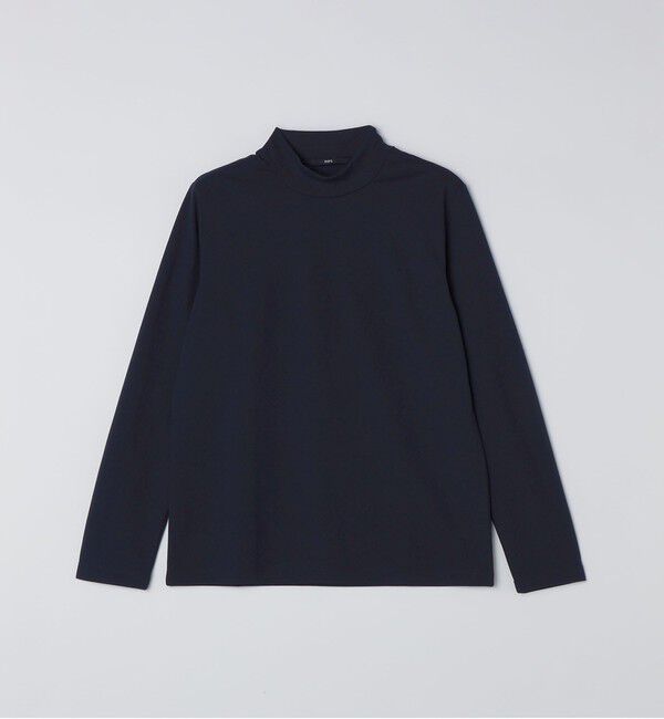 SHIPS「【WEB限定】SHIPS: 防シワ・吸水速乾 Drymix(R) モックネック ロングスリーブ Tシャツ」|Tシャツ・カットソー|ネイビー