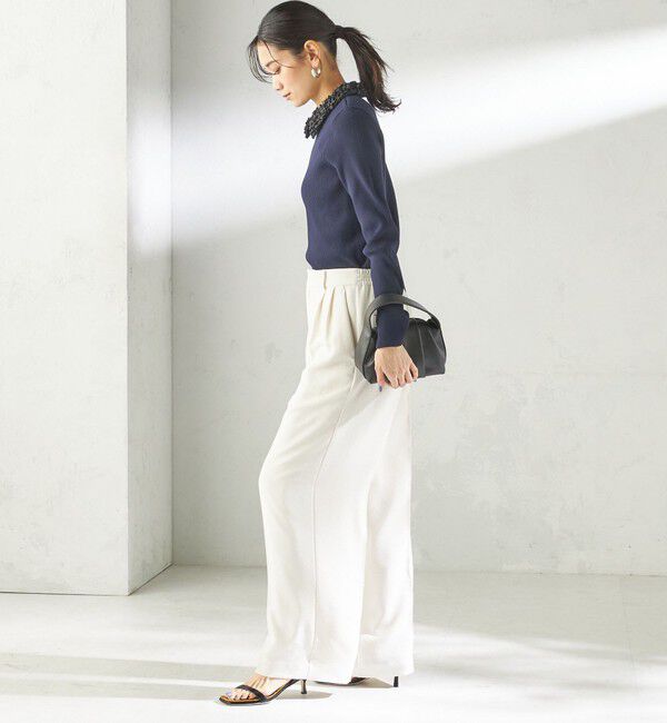 SHIPS for women「《予約》〈接触冷感 / UVカット〉Refinel セミ ワイド パンツ（セレモニー対応可）」|その他|