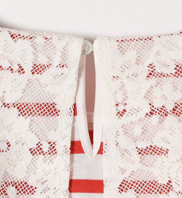 SHIPS any「《予約》SHIPS any:〈洗濯機可能〉マリンボーダー レース 襟 プルオーバー」|Tシャツ・カットソー|