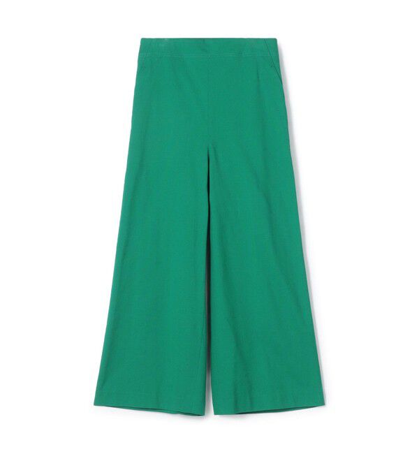 MACPHEE「コットンレーヨンストレッチ セミワイドクロップドパンツ」|その他|55 グリーン
