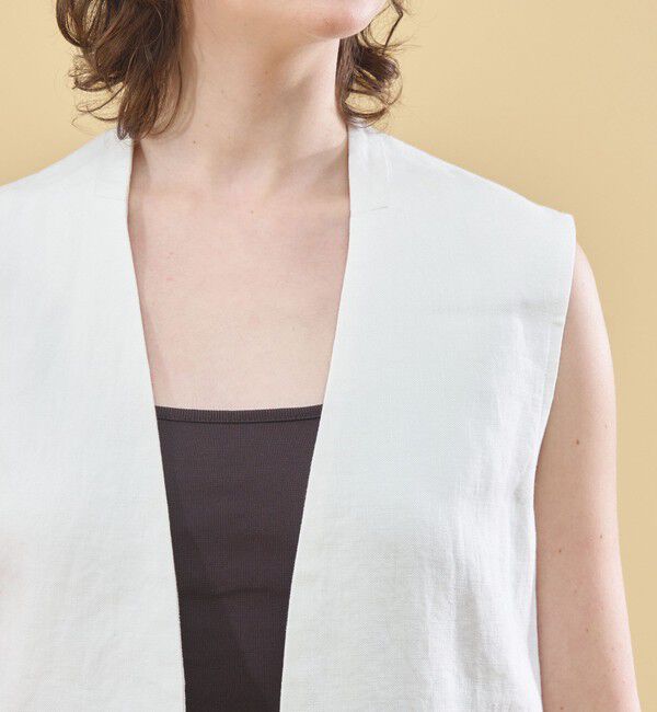 DES PRES「リネンファブリックコンビ ショートジレ」|ベスト・ジレ|