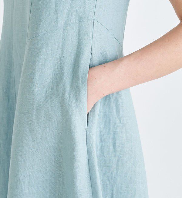 TOMORROWLAND collection「スムースリネン キーネックフレアワンピース」|ワンピース|