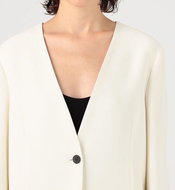 DES PRES「ライトダブルクロス ノーカラージャケット」|ノーカラージャケット|