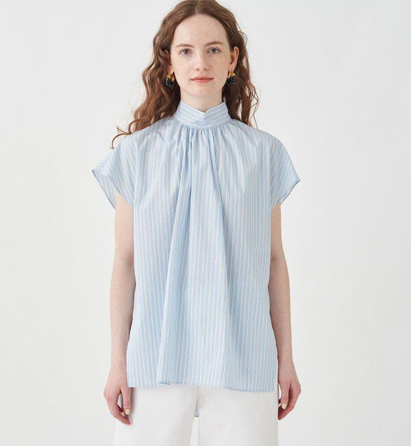 MACPHEE「コットンブロード ハイネックシャツ」|シャツ・ブラウス|