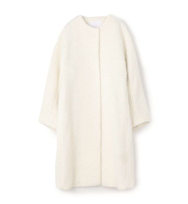 Ballsey「Flora クルーネックコート」|ノーカラーコート|