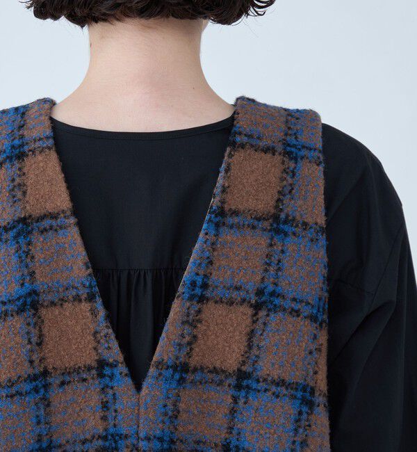 TOMORROWLAND collection「ループチェック フロンタブルジャンパードレス」|ジャンパースカート|