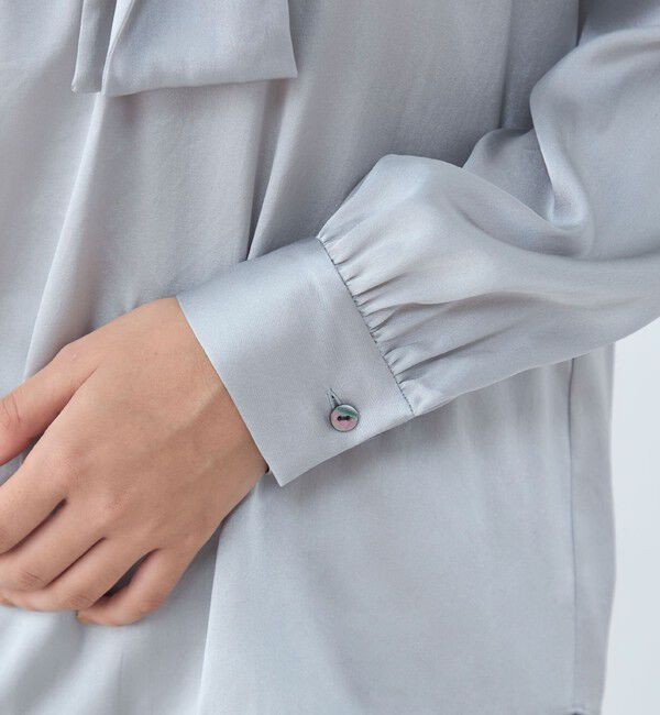 TOMORROWLAND collection「ウォッシャブルサテン フロントタイブラウス」|シャツ・ブラウス|