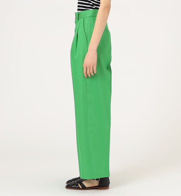 MACPHEE「ウールレーヨンツイル タックワイドパンツ」|スラックス|