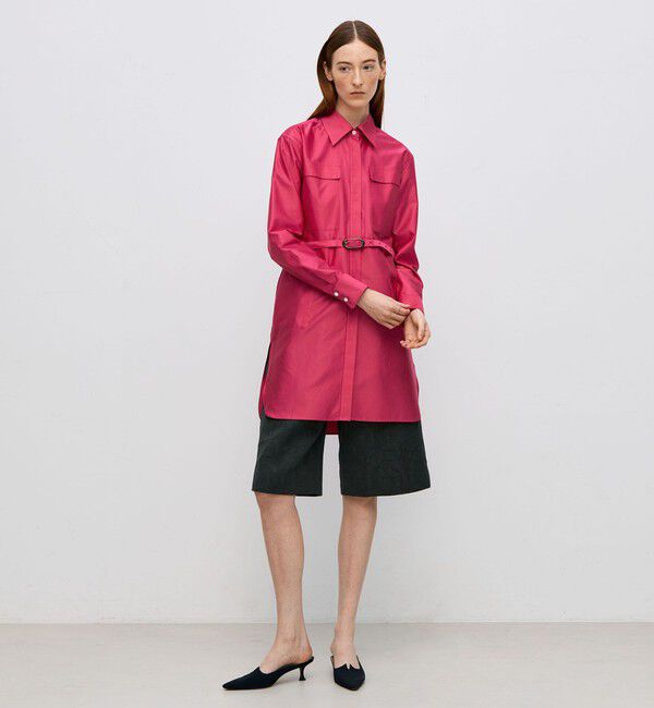 BACCA「コットンバックサテン チュニックブラウス」|シャツ・ブラウス|