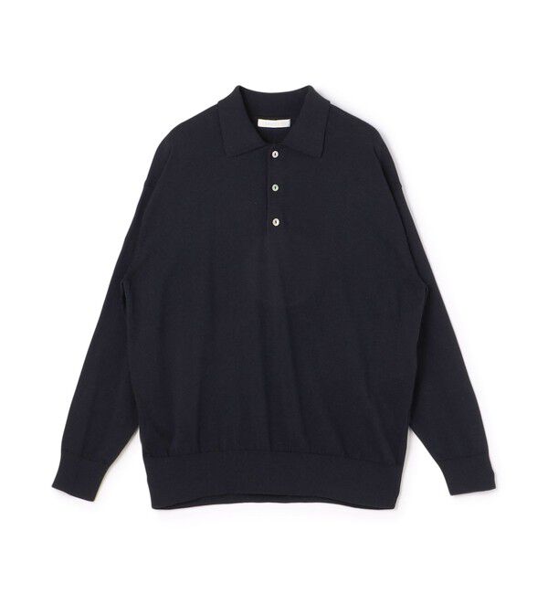 GALERIE VIE「プレーンコットン ポロプルオーバー」|ニット・セーター|69 ネイビー