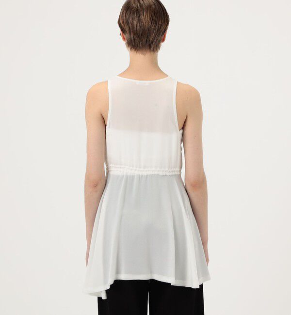 DES PRES「シルクジョーゼット ペプラムノースリーブブラウス」|シャツ・ブラウス|